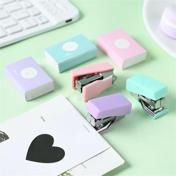 Mini Stapler for Paper File Metal Stapler Set with 500pcs 10# Staples Cute Stationerys Kits School Office Binding Supplies - Image 3