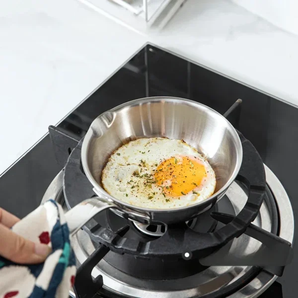 SHIMOYAMA 12cm Egg Pan Non-stick Omelette Breakfast Cooking Saucepan Stainless Steel Kitchen Small Frying Skillet Pan Cookware - Image 6