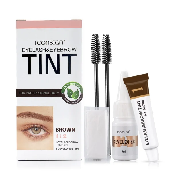 ICONSIGN Eyelash Eyebrow Dye Tint Kit Brow Enhancer Mascara Lift Tinting Tattoo Eyes Makeup Tools - Image 6