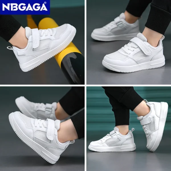 Children Sneaker Boys Casual Shoes Black Leather Flat Student Walking Shoes Non-slip Girl Lightweight Sports Tennis Footwear - Image 5