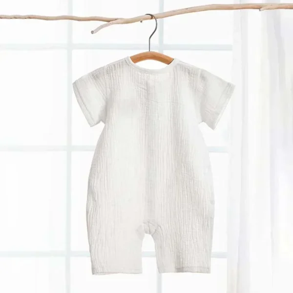 Baby Romper Muslin Short Sleeves Jumpsuit for Girls Boys Cute Bear One-Pieces Clothing Newborn Summer Thin Bodysuits - Image 4