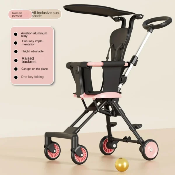 New Children Walking Baby Stroller Baby Stroller Four Wheels Lightweight Folding Car Free Installation Two-way Stroller - Image 6