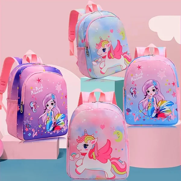 2023 Baby Girls 2-6 Years Old kids Engineering Backpack Cartoon School Backpack Kids Kindergarten Small School Bag Cute Backpack