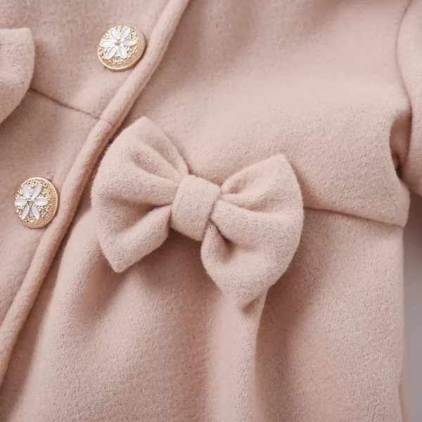 (Girls 0-3 years old) Winter Dresses New for Girls Delicate Button Coat Bow Long Sleeve Furry Nizi Coat Sweet Princess Fashion - Image 6