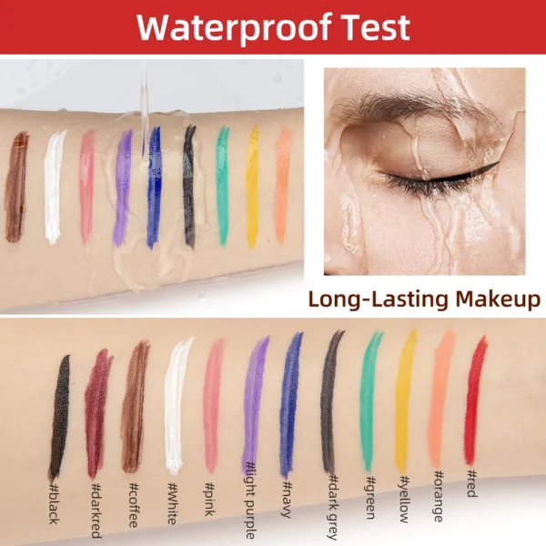 QIBEST Colored Eyeliner Set Waterproof Eyeliner Pencil Long Lasting Matte Eye Liner Makeup Cosmetic Beauty Colorful Liner Kits - Image 5