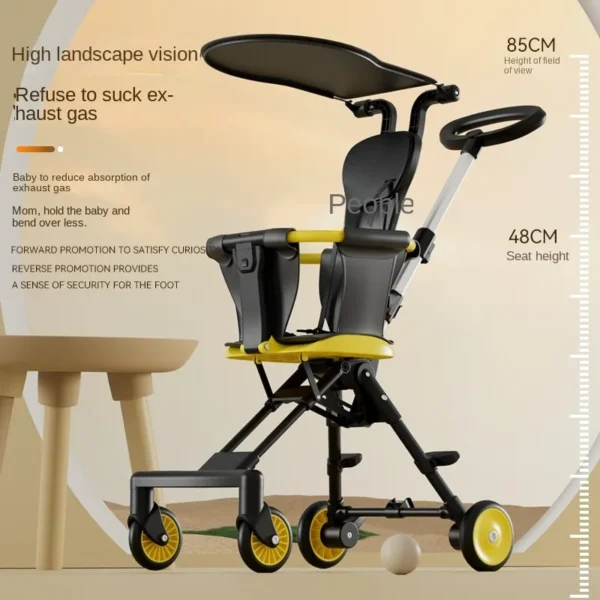 New Children Walking Baby Stroller Baby Stroller Four Wheels Lightweight Folding Car Free Installation Two-way Stroller