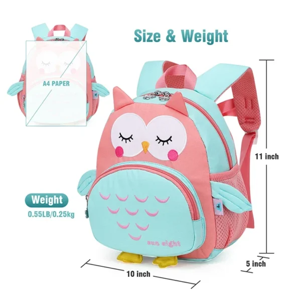 SUN EIGHT Toddler Backpack for Girls Kids Backpack Cute 3D Cartoon School Bag for Baby 1-5 Years - Image 3