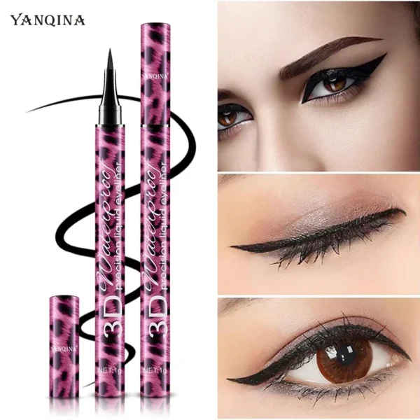 YANQINA Liquid Eyeliner Pencil+4D Waterproof Mascara Set Cosmetics Eye Liner Thick Curling Mascara Eyebrow Pencil Eyes Makeup - Image 4